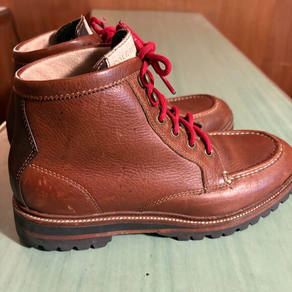 Mens Cole Haan C20357 Moc Toe Chukka Brown Leather Boots  Size 8 M - Picture 3 of 10